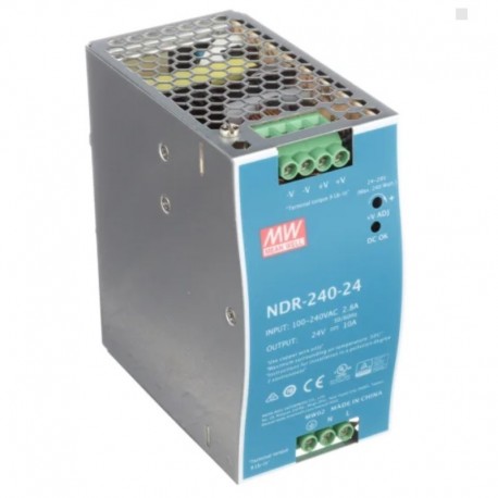 Napájací zdroj na DIN lištu 24V-240W Mean Well NDR-24024 DIN
