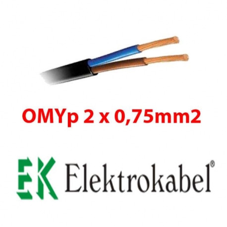 Elektrický kábel H03VVH2-F 2x0,75 300/300V čierny plochý