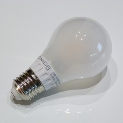 LED žiarovka E27 FILAMENT LED 6W 600 Lumenov teplá biela 2800K s mliečnym sklíčkom