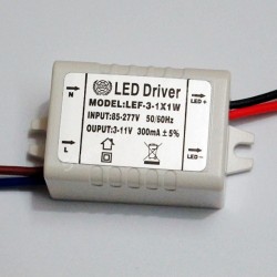 Napájací zdroj pre LED svietidlá 300mA DC 3-11V