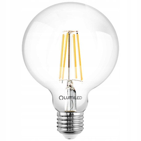 LED žiarovka E27 G95 Filament LED 8W 880Lm Natural White 4000K LUMILED