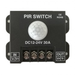 Pohybový spínač PIR DC12-24V 30A METAL HOUSE