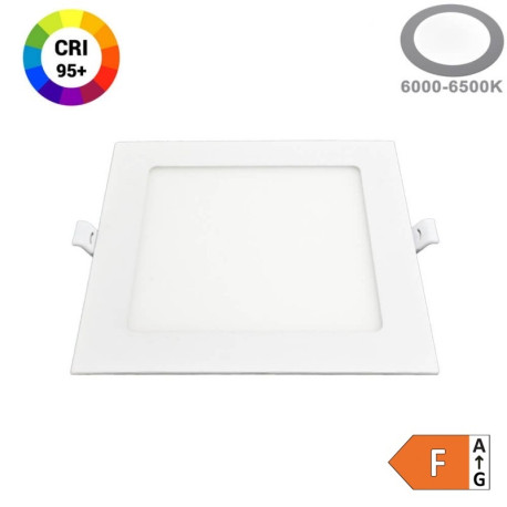 LED Panel Square 17x17cm 12W 1000Lm Cold White  CRI95 OPTONICA