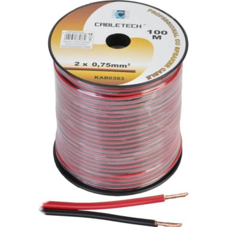 Dvojlinka BCYH 2x0,75mm Cu čierna/červená CABLETECH