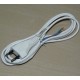 Napájací kord do elektrickej zástrčky 2x0,75mm biely 3m