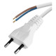 Napájací kord do elektrickej zástrčky 2x0,75mm biely 3m