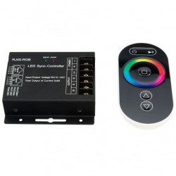 RGB ovládač s RF dotykovým DO Black-Metal housing-SYNC 12-24V 30A