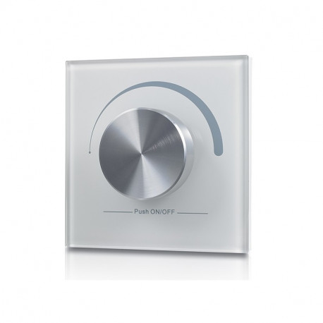 Nástenný rádiofrekvenčný ovládač stmievania - Wall Glass Panel - 1 zónový SR2836R-W