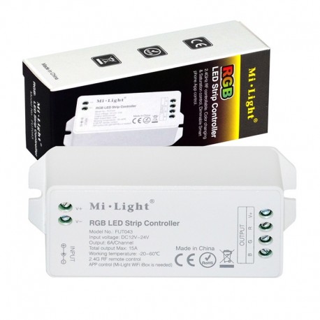 RF prijímač pre riadenie LED pásov RGB 3x6A (15A) MiLight