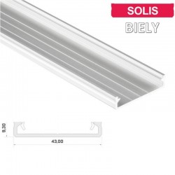 Hliníkový profil pre LED pásy LUMI SOLIS - biely lakovaný