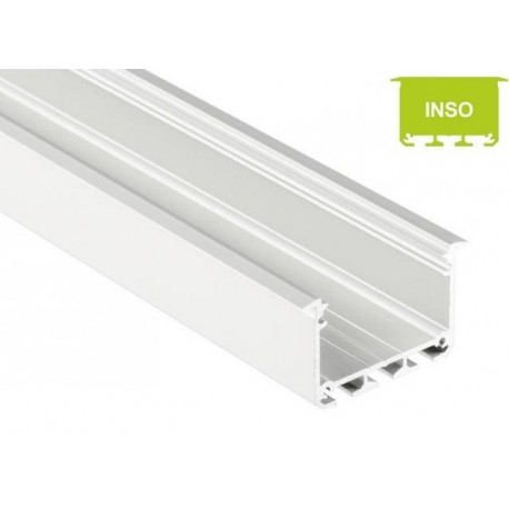 Hliníkový profil pre LED pásy LUMI INSO - zápustný - biely lakovaný
