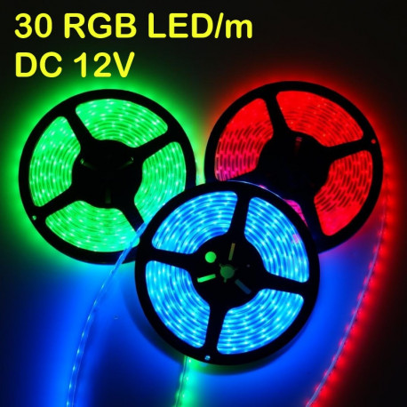 Flexibilný RGB LED pás LS RGB 30LED SMD5050 7,2W 12V white PCB EPISTAR