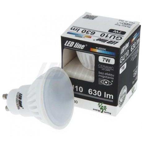 Keramická LED žiarovka GU10 10LED SMD2835 7W 630 Lumenov Teplá biela 2700K LED line®