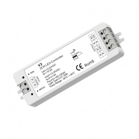 RF prijímač pre riadenie CCT LED pásov 2x5A SKYDANCE V2