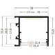 Hliníkový profil pre LED pásy - konštrukčný VARIO30-03 ELOX