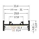 Hliníkový profil pre LED pásy - konštrukčný VARIO30-01 ELOX