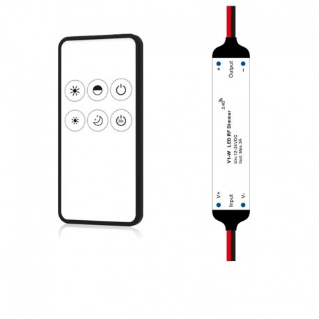 Set mini RF stmievač + diaľkové ovládanie SKYDANCE V1-W + RM1