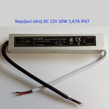 LED napájací zdroj 12V-20W-IP67-BRG
