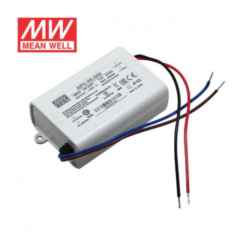 Impulzný prúdový zdroj Mean Well 500mA 35W pre LED aplikácie