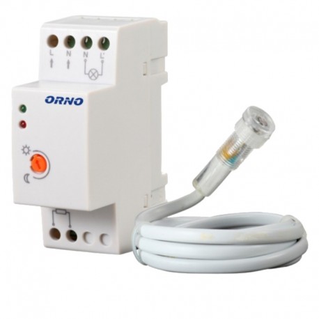 Súmrakový spínač osvetlenia na DIN lištu AC230V 10A so sondou IP65 ORNO