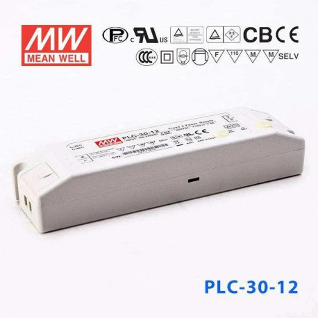 LED napájací zdroj 12V-30W PFC IP20 Mean Well PLC-30-12