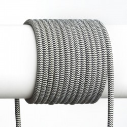 Kábel elek. textilný H03VV 2x0,75 300/300V čierny-biely