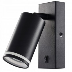 Svietidlo nástenné RING-55 1xGU10 čierne s vypínačom