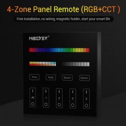 Nástenný dotykový ovládač RGB/RGBW/CCT pre RF prijímače a svietidlá MiLight-B4 Panel čierny