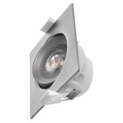 LED stropné svietidlo štvorcové 7W 500Lm Warm White 60° výklopné - strieborné