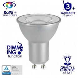 Stmievateľná LED žiarovka GU10 7,5W 570 Lumenov Teplá biela CRI95 120° Kanlux-IQ