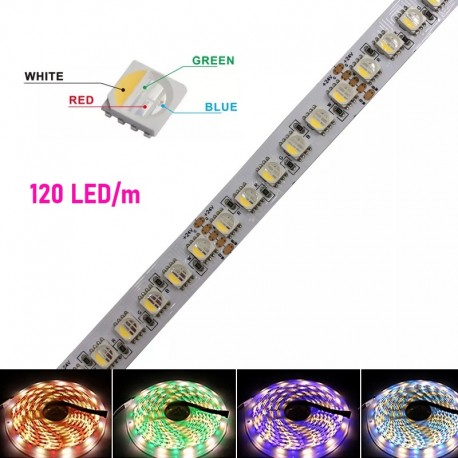 Flexibilný LED pás RGBWW (4 chips in 1) 120LED SMD5050 28W 24V IP20 12mm