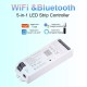 WiFi/RF/BT prijímač pre riadenie LED pásov 5in1-DIMM, CCT, RGB, RGBW, RGB+CCT  5x6A (15A) WB5