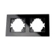 Zásuvka LUMENIX  2P 2-násobná so skleneným rámčekom - čierna