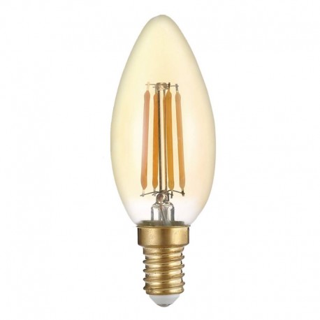 LED žiarovka E14 C35 Filament LED 3,6W 361Lm Warm White CRI91 24V PWM DIMM Golden MINALOX