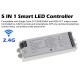 RF prijímač pre riadenie LED pásov 5in1 DIMM, CCT, RGB, RGBW, RGB+CCT  5x6A (15A) MiLight-MLTLS2