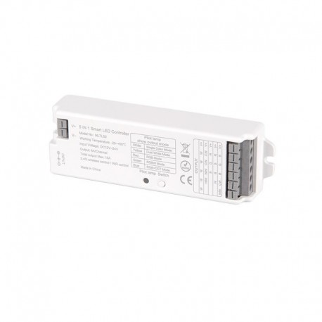 RF prijímač pre riadenie LED pásov 5in1 DIMM, CCT, RGB, RGBW, RGB+CCT  5x6A (15A) MiLight-MLTLS2