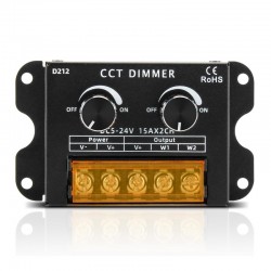 CCT stmievač nástenný manuálny PWM - DC5-24V 2x15A