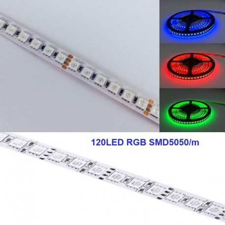Flexibilný LED pás RGB SMD5050 120LED/m 19W/m 24V EPISTAR 10mm