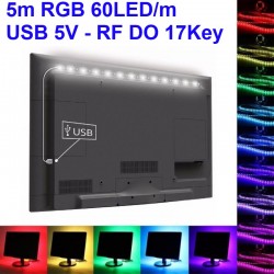 Set TV ambient LED pás RGB s RF ovládaním s napájaním z USB - 5m