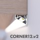 Rohový hliníkový profil pre LED pásy CORNER12.V2 - surový hliník