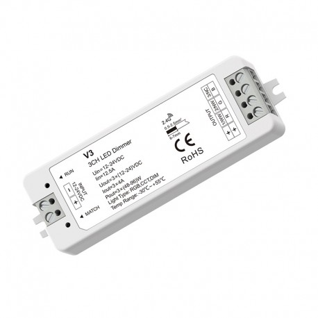 RF prijímač pre riadenie RGB LED pásov 3x4A DC12-24V SKYDANCE V3
