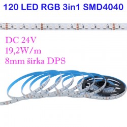 Flexibilný LED pás od výrobcu Led4chip LS RGB 120LED SMD4040 19,2W 24V IP20 8mm