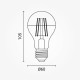 E27 A60 Filament LED 7W 800Lm Warm White OPTONICA Half Silver Glass
