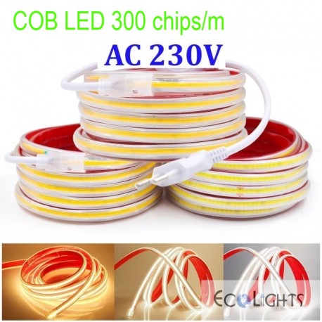 LED pás LS COB 300LED 10W AC230V WW/NW/CW 9x4mm cutt-12,5cm IP65