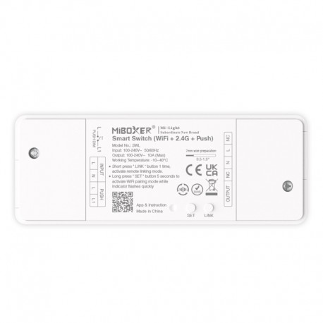 WiFi/Bluetooth/RF 2,4GHz + PUSH SMART spínač AC100-240V 10A MiLight WL-SWL