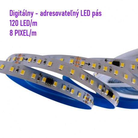 Flexibilný LED pás LS Digital 120LED SMD2835 Natural White WS2811IC Chasing Effect 10W 24V 10mm