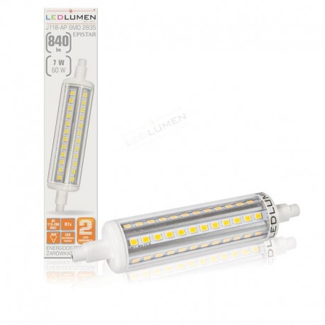 R7S - 118mm 72LED SMD2835 7W 840Lm Natural White Ceramic LEDLUMEN