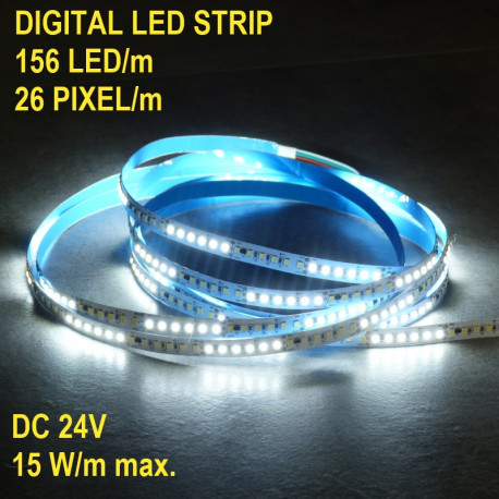 Flexibilný LED pás LS Digital 156LED SMD2835 Cold White WS2811IC Chasing Effect 15W 24V 10mm