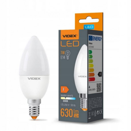 E14 C37 LED SMD2835 7W 630Lm Warm White Candle VIDEX