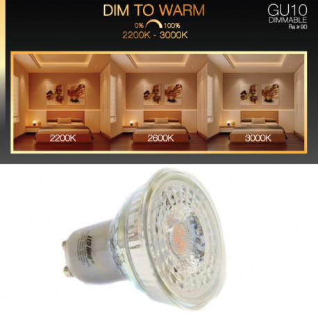 GU10 LED SMD2835 5,5W 345Lm DIMM TO WARM 2200K-3000K  60° LEDLine